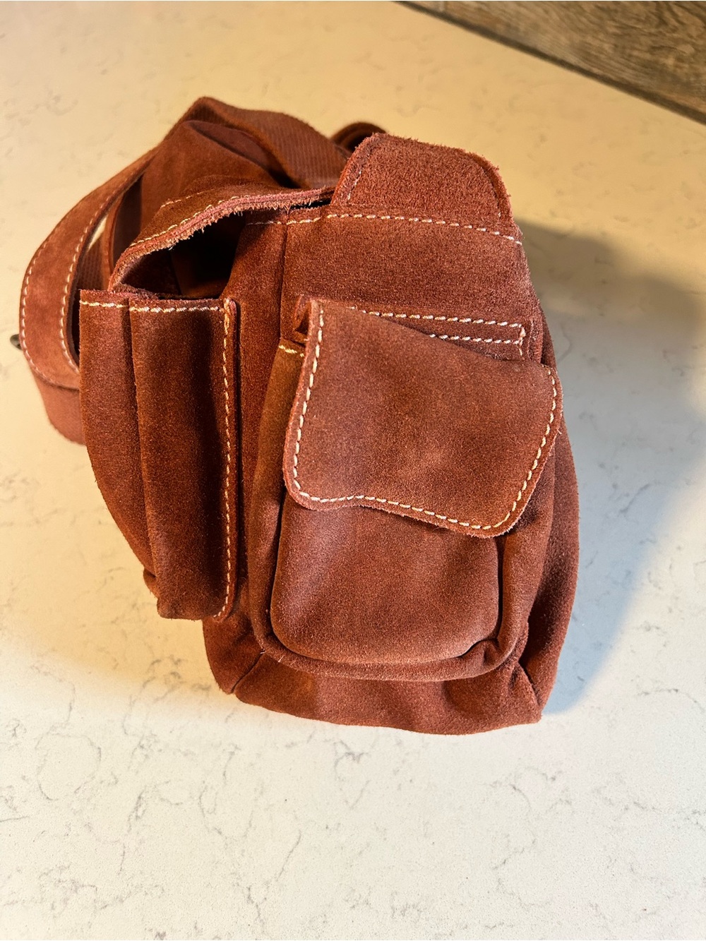 Free People Wylie Suede Saddle Shoulder Crossbody Bag in Rust - Picture 14 of 16